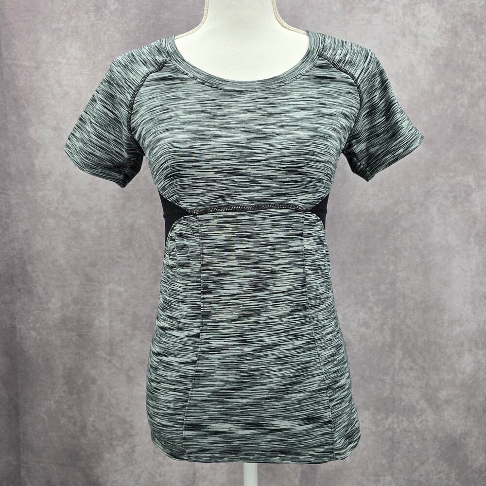 Soybu Gray Black Activewear Sportswear Performance Tshirt Top Extra Small XS